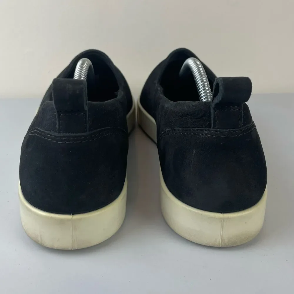 Ecco Gillian Slip On Sneaker Shoes Women’s Size 10 41 Black Suede Perforated - Picture 7 of 9